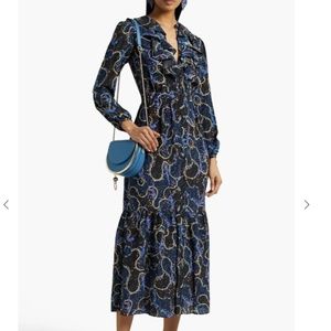 Printed Silk Crepe De Chine Midi Dress from SALONI
